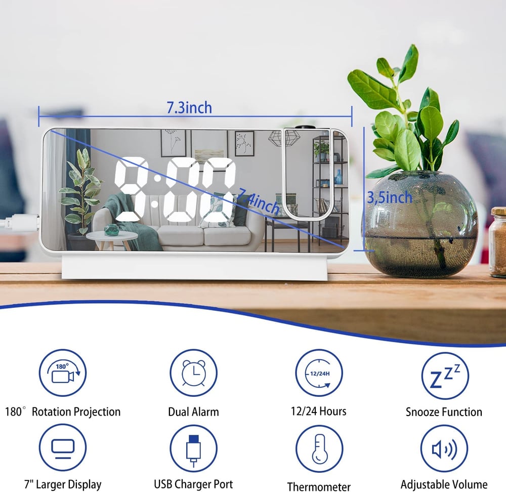 Adjustable Led-Lit Battery-Operated Mirror