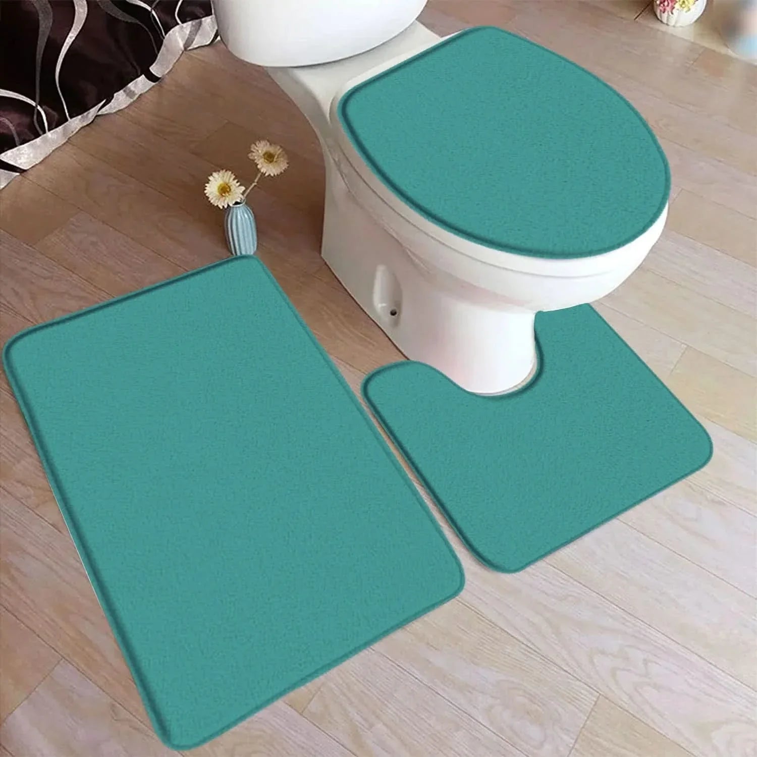 3-Piece Bath Carpet Set with Non-Slip Backing