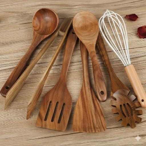 7-Piece Wooden Kitchen Utensil Set