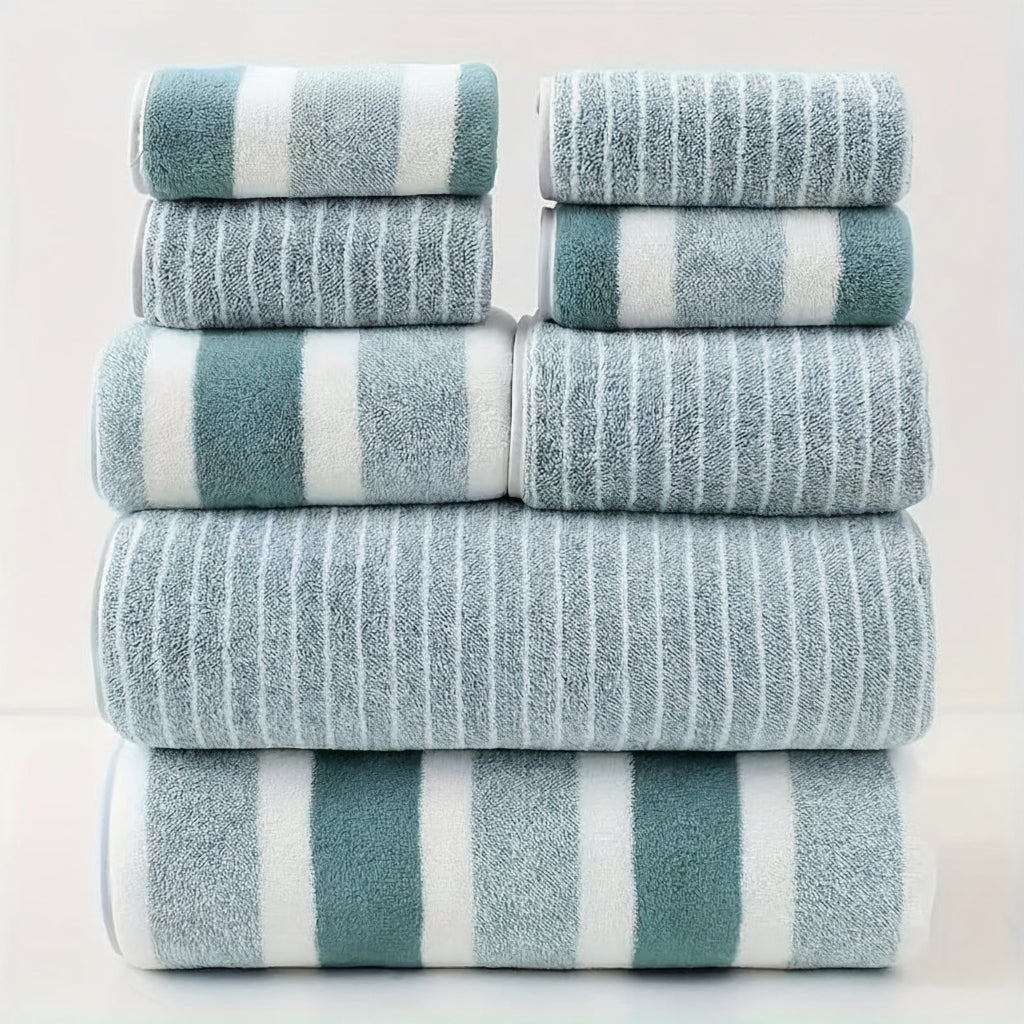 8-Piece Coral Fleece Bath Towel Set