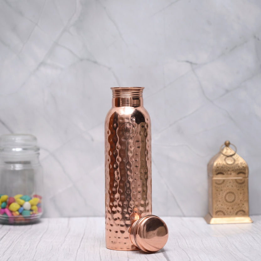 Hammered Pure Copper Water Bottle