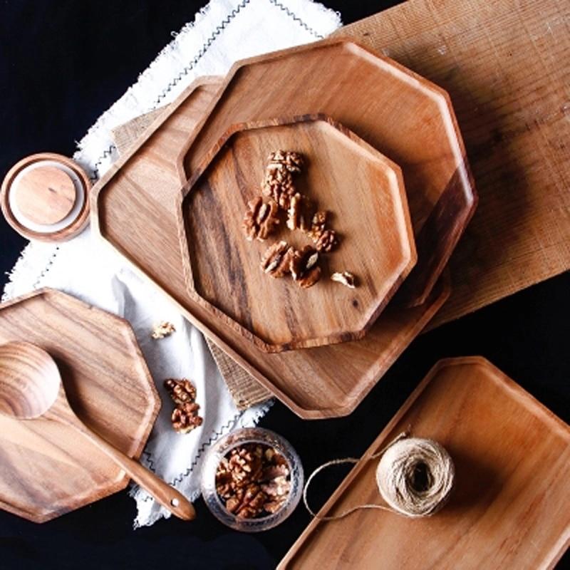 Acacia Wood Serving Plate – 12-Inch Wooden Platter for Appetizers, Salads, and Desserts – Elegant Serving Dish