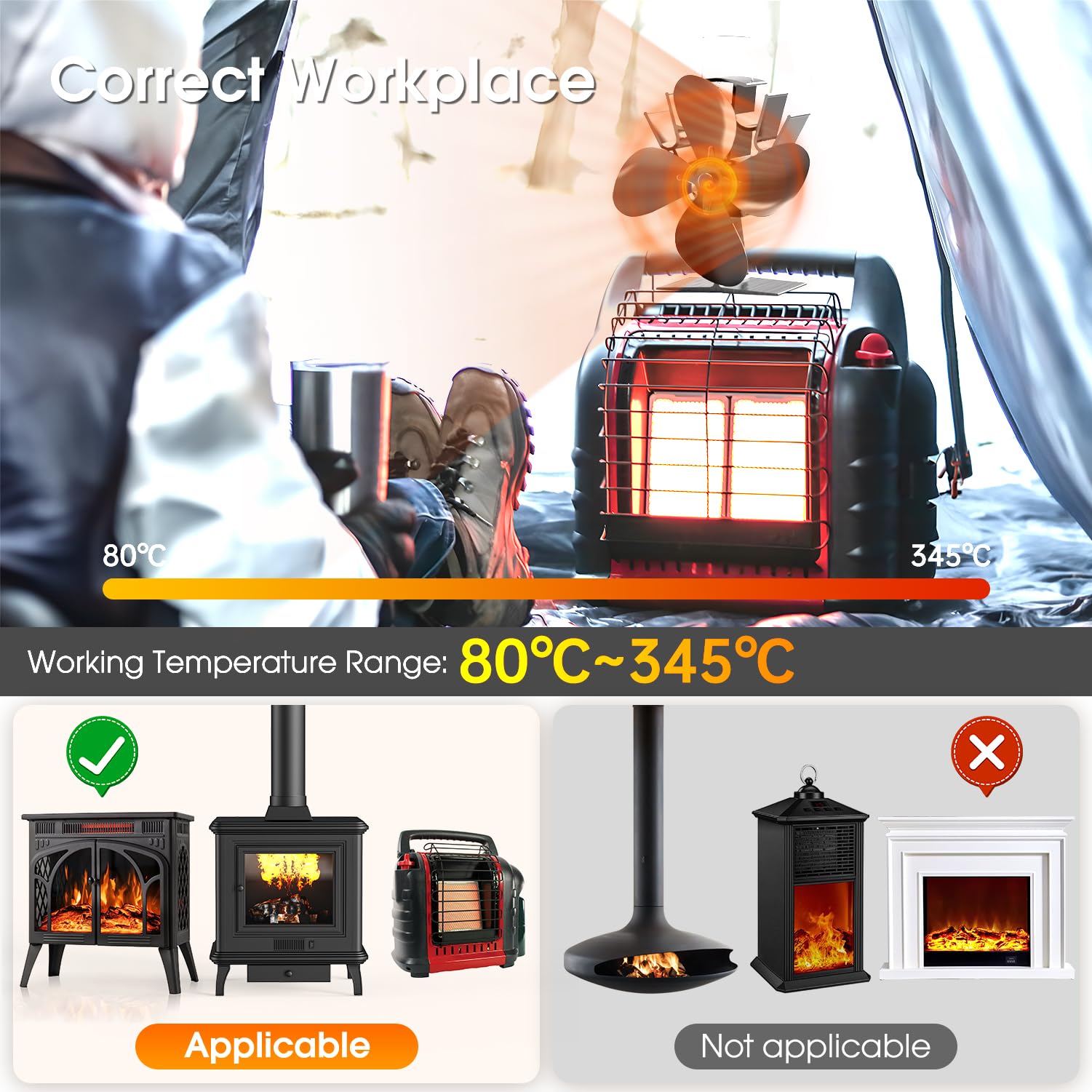Adjustable Blade Stove Fan