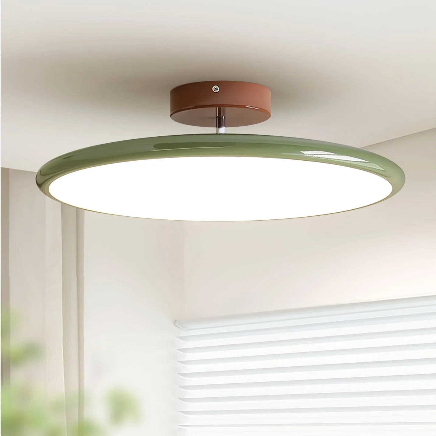 Adjustable Circular LED Ceiling Light with Cream Finish and Acrylic Shade