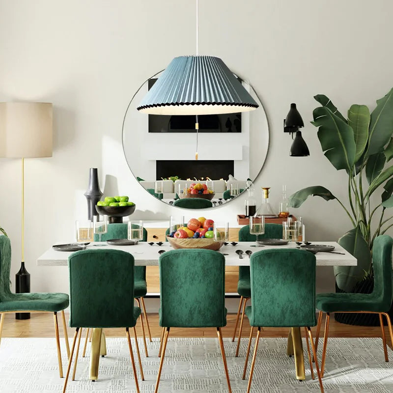 Adjustable Paper Lampshade Pendant Light with Fan-Inspired Design