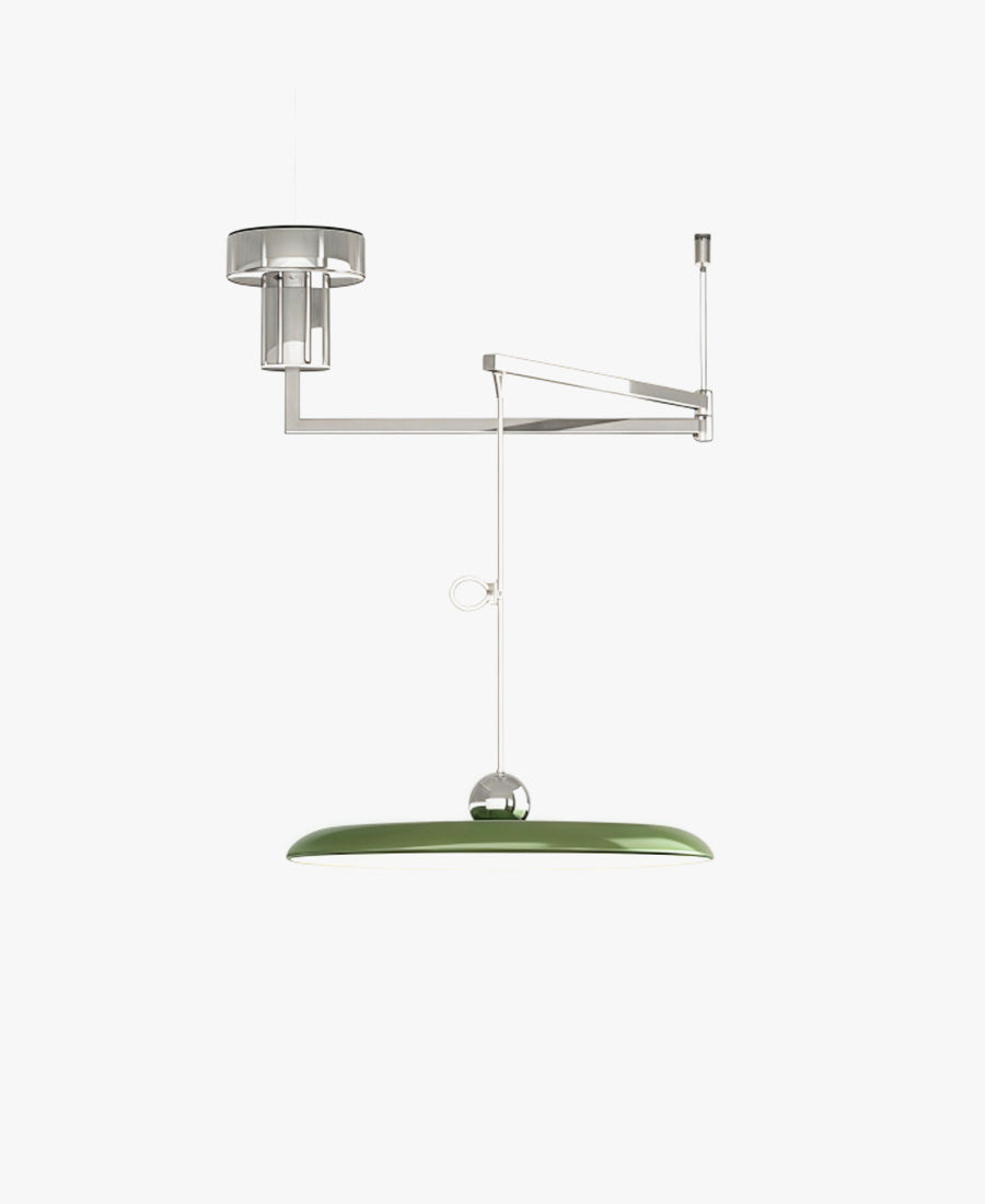 Adjustable Swing Arm Acrylic Disc Pendant Light with Integrated LED