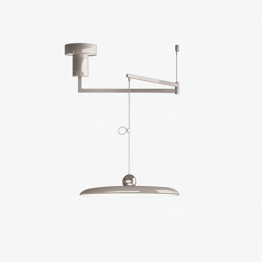 Adjustable Swing Arm Acrylic Disc Pendant Light with Integrated LED