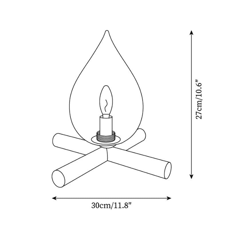 Artistic Table Lamp with Hand-Blown Glass Shade and Wooden Base – 30cm Diameter Bedside or Desk Lamp for Bedroom Decor