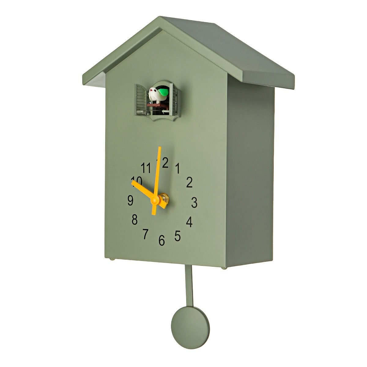 Charming Cuckoo Wall Clock Decor – 20x25 cm Battery Operated Clock in Blue, White, and Green for Cozy Home Design