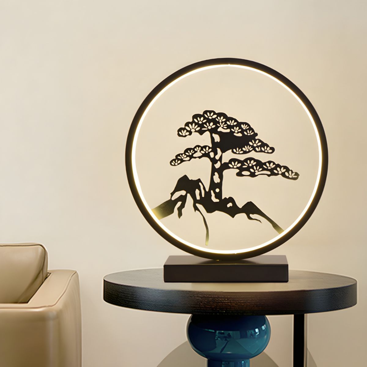 Circular LED Display Table Lamp