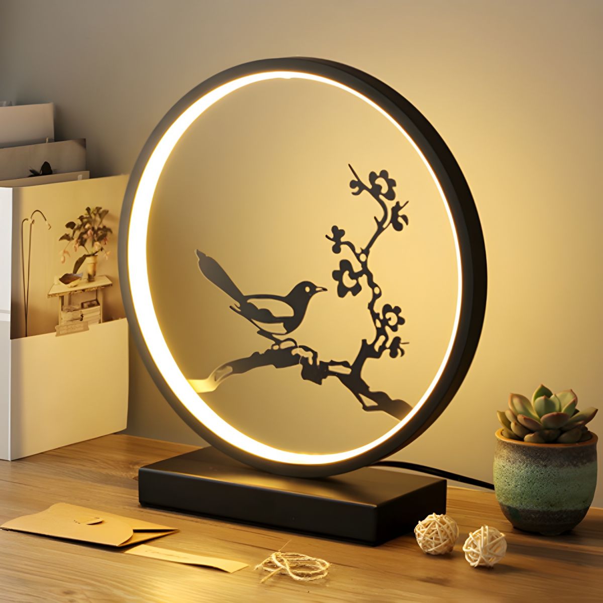 Circular LED Display Table Lamp