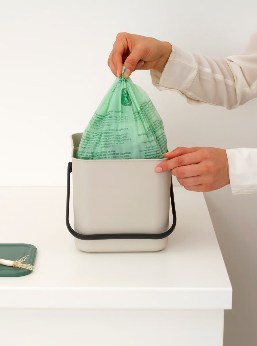 Compact 6L Kitchen Waste Bin with Stay-Open Lid