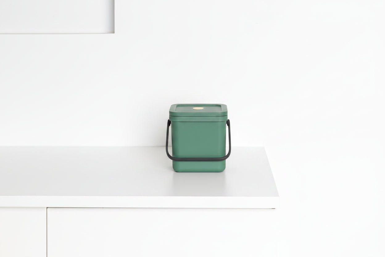 Compact 6L Kitchen Waste Bin with Stay-Open Lid