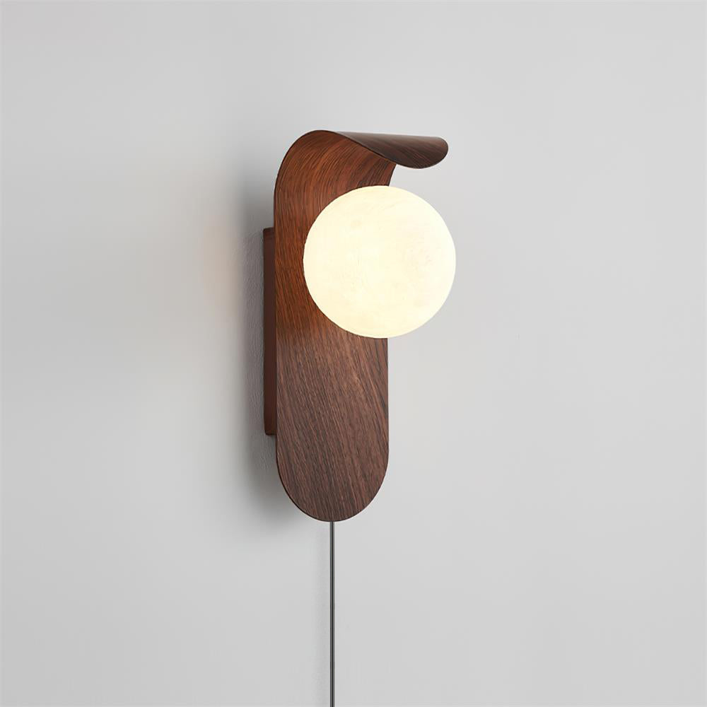 Curved Fixture and Frosted Globe Wall Lamp