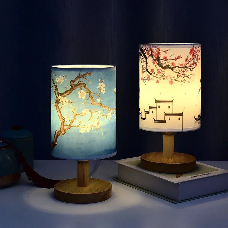 Dimmable Japanese-Style Floral Design LED Night Light