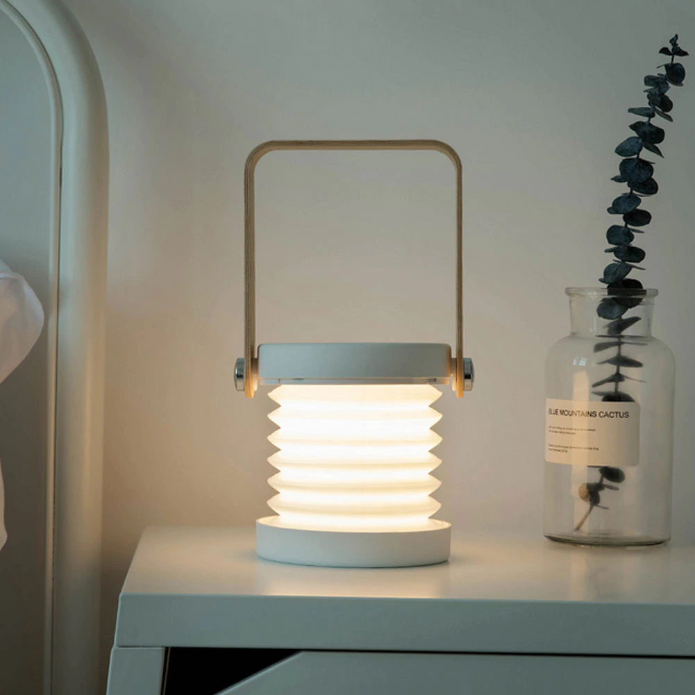 Accordion Light with Wooden Handle