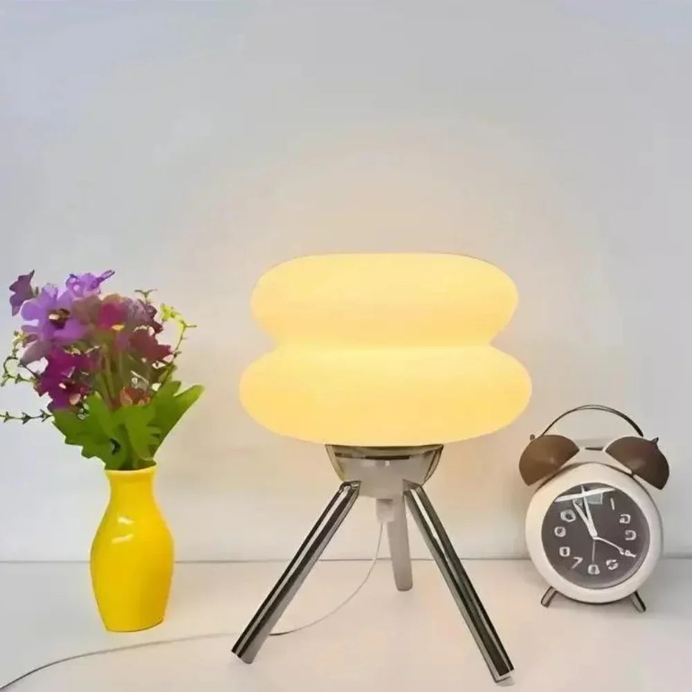 Double-Layer Shade with Modern Tripod Base