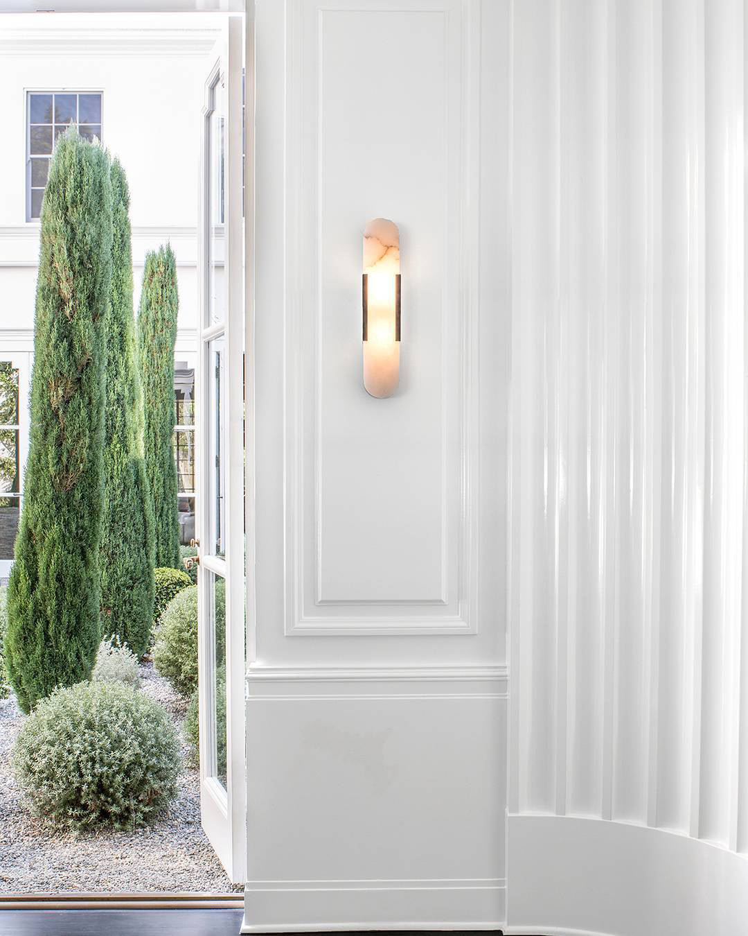 Elegant Oval Marble Wall Sconce Lighting with Adjustable LED – Durable Wall Lamp for Home Decor