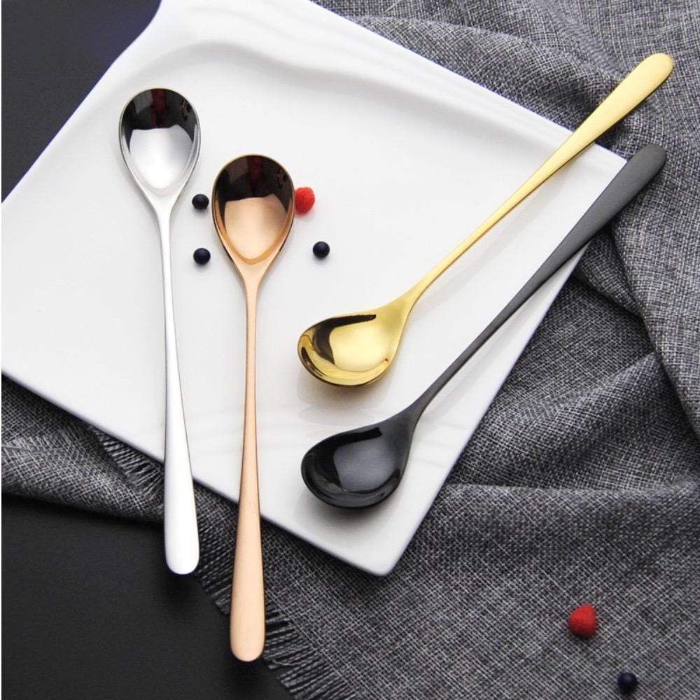 Elegant Plated Stainless Steel Dessert Spoon for Dessert – Multiple Color Options Available, Durable and Stylish