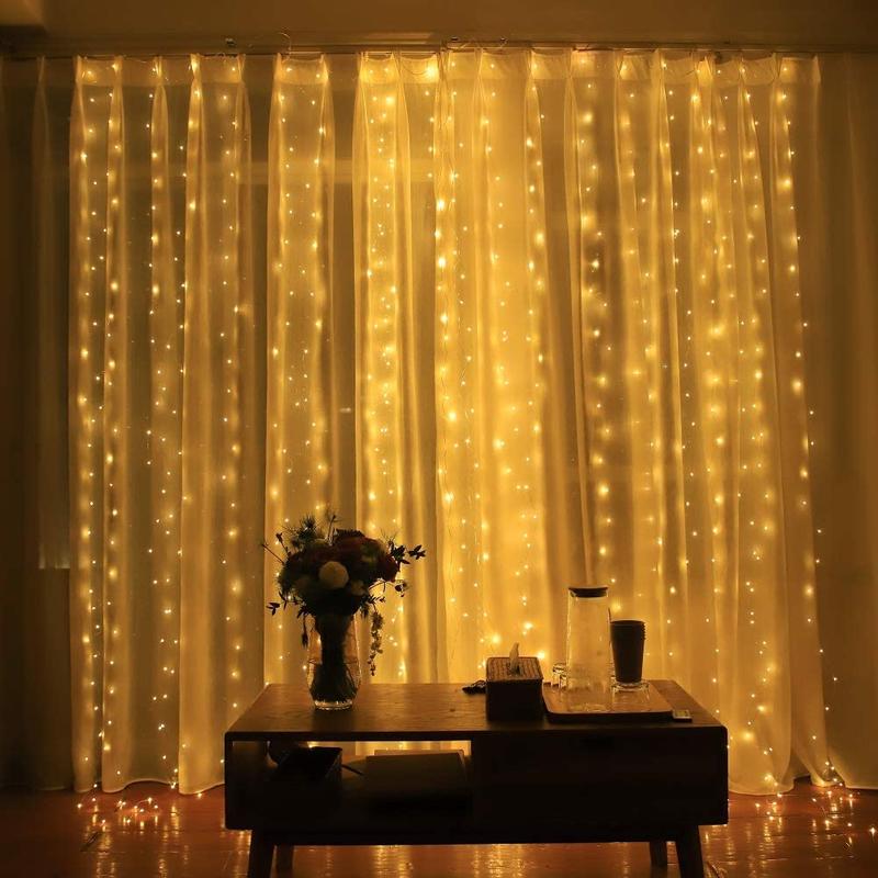 Fairy Curtain LED String Lights with Remote Control – Waterproof Outdoor String Lights for Home and Garden Decor