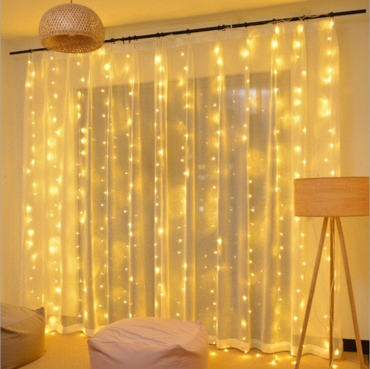 Fairy Curtain LED String Lights with Remote Control – Waterproof Outdoor String Lights for Home and Garden Decor