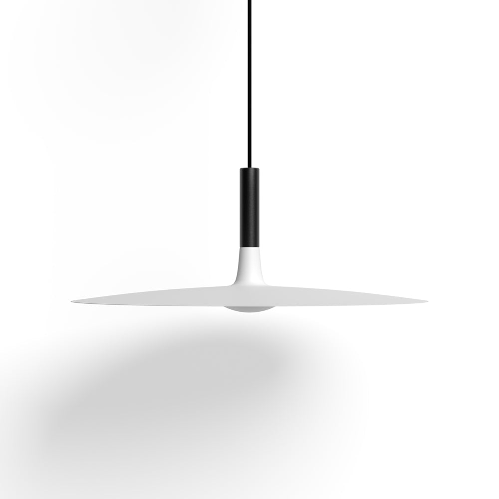 Flat LED Pendant Light with Wide Aluminum Shade