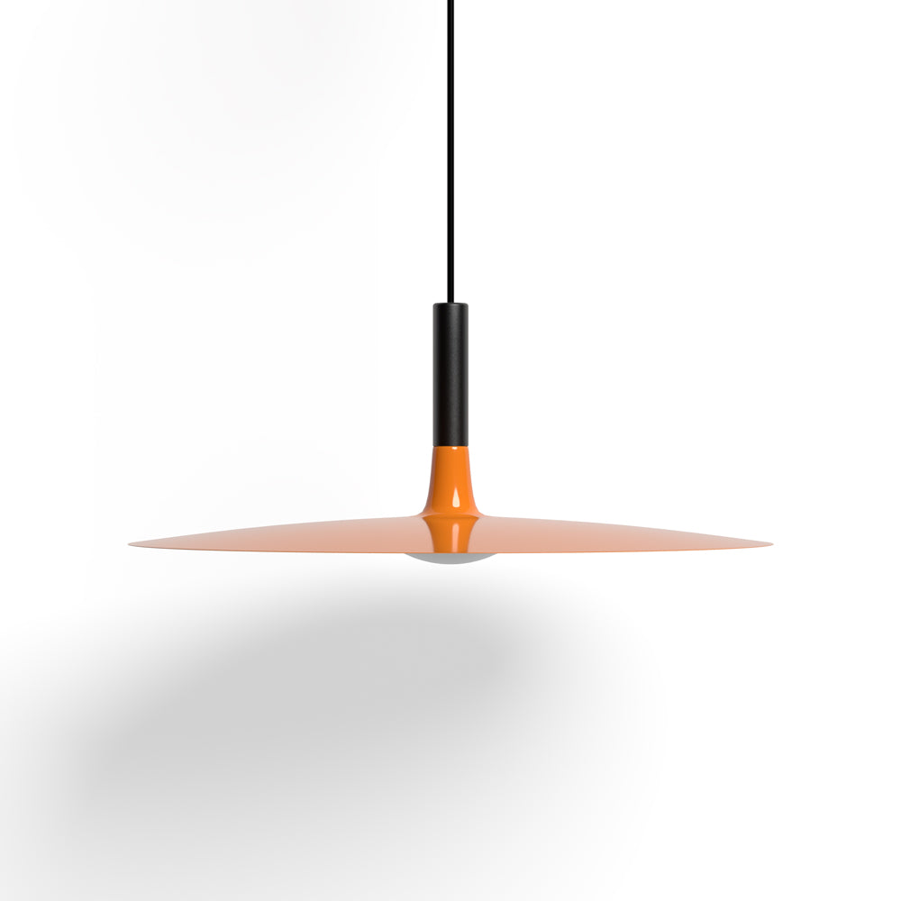 Flat LED Pendant Light with Wide Aluminum Shade