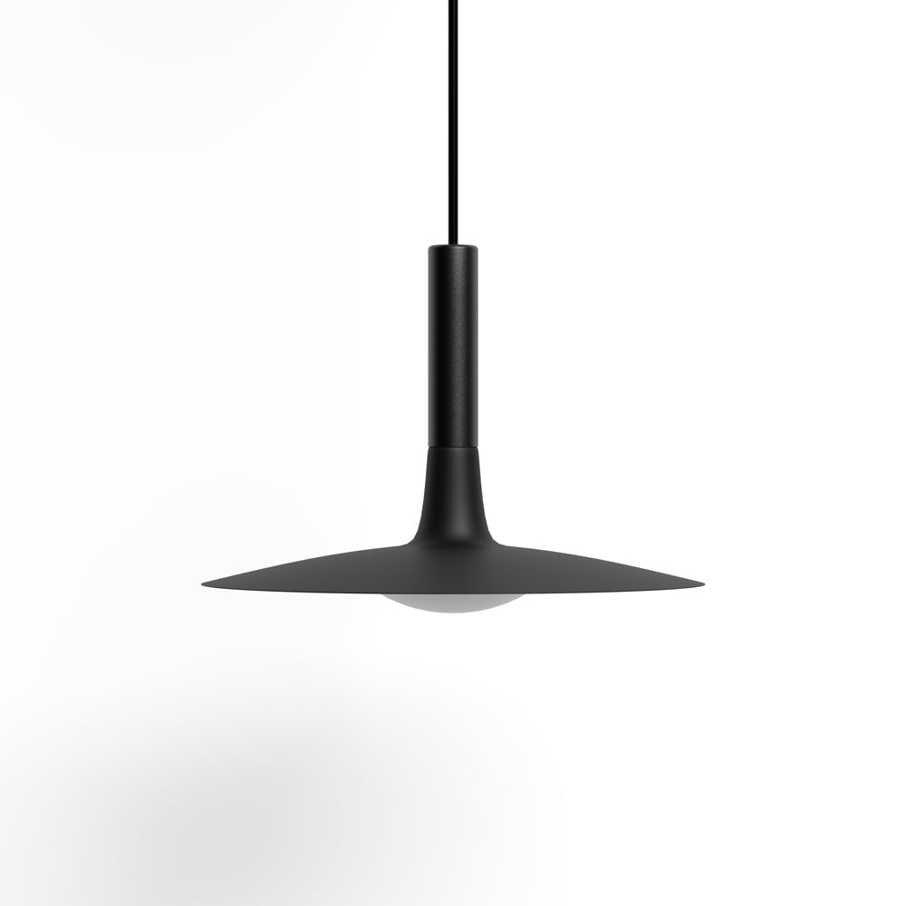 Flat LED Pendant Light with Wide Aluminum Shade
