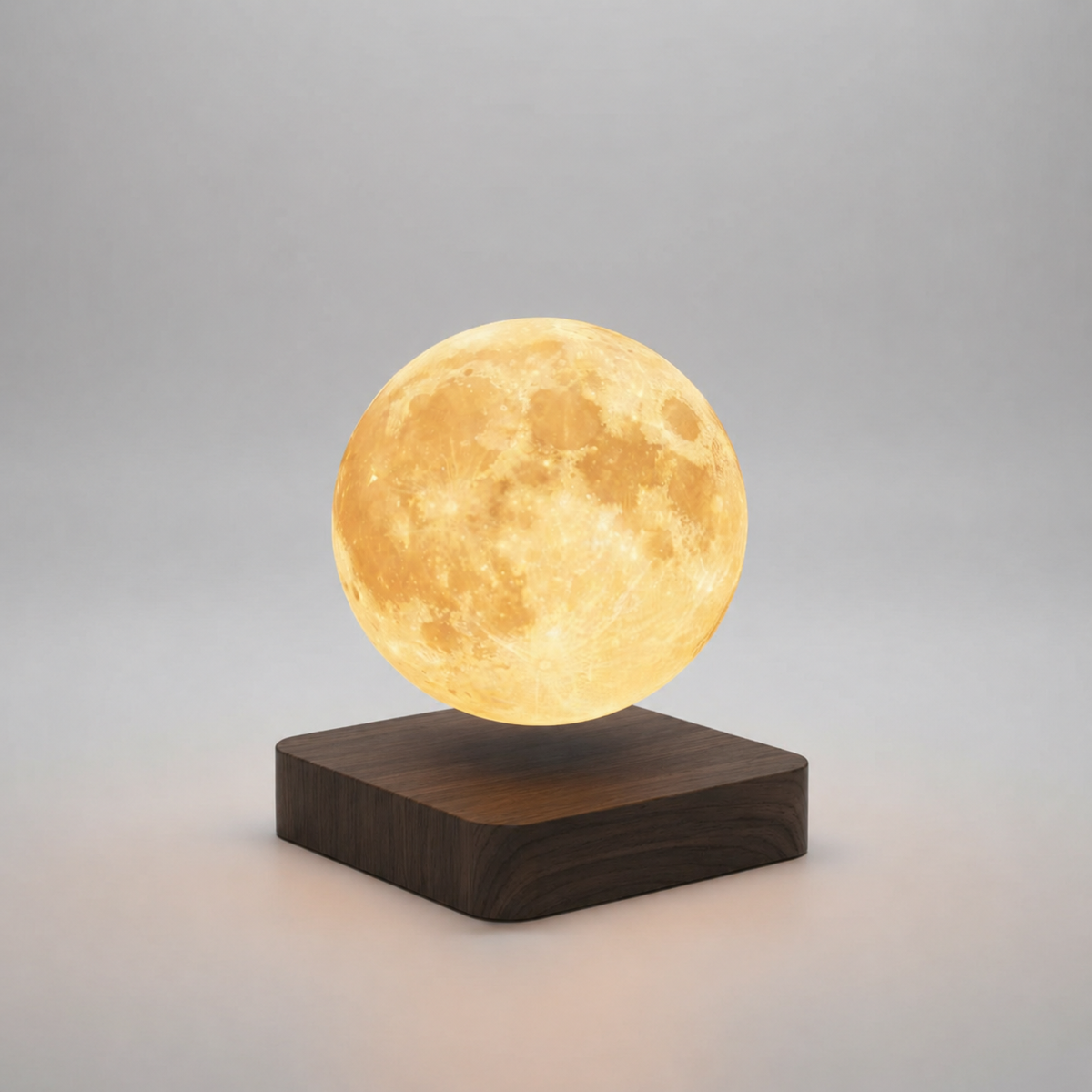 Levitating Moon Lamp with Wooden Base