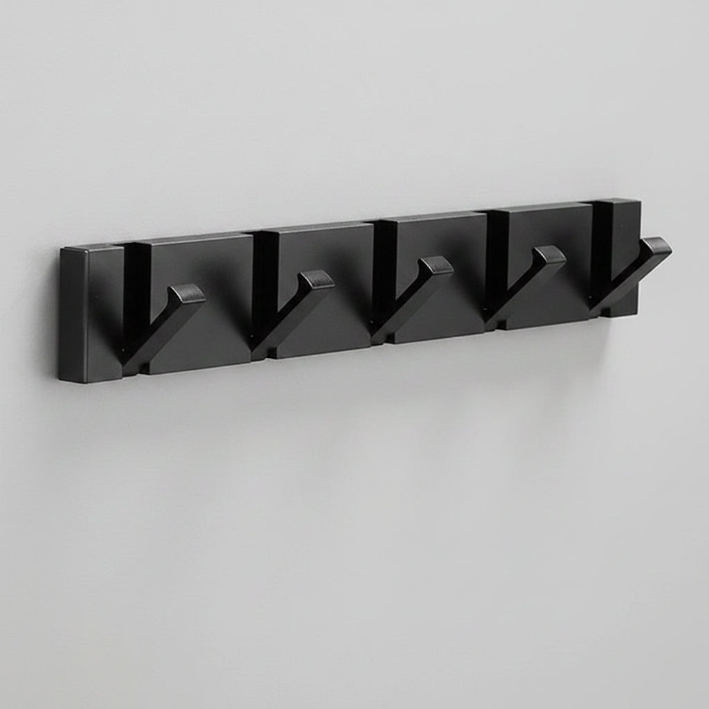 Foldable Stainless Steel Wall-Mounted Coat Rack with Retractable Hooks