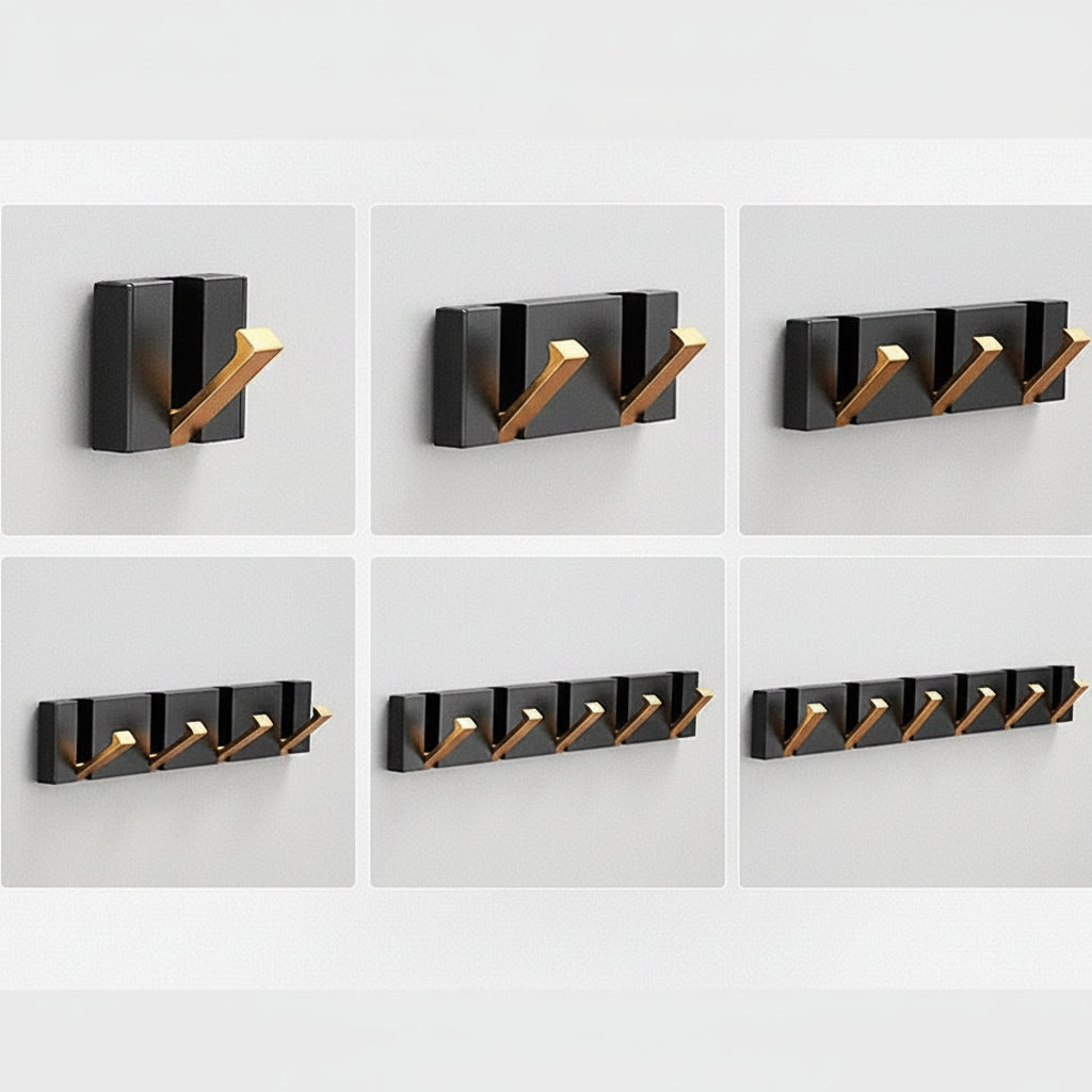 Foldable Stainless Steel Wall-Mounted Coat Rack with Retractable Hooks