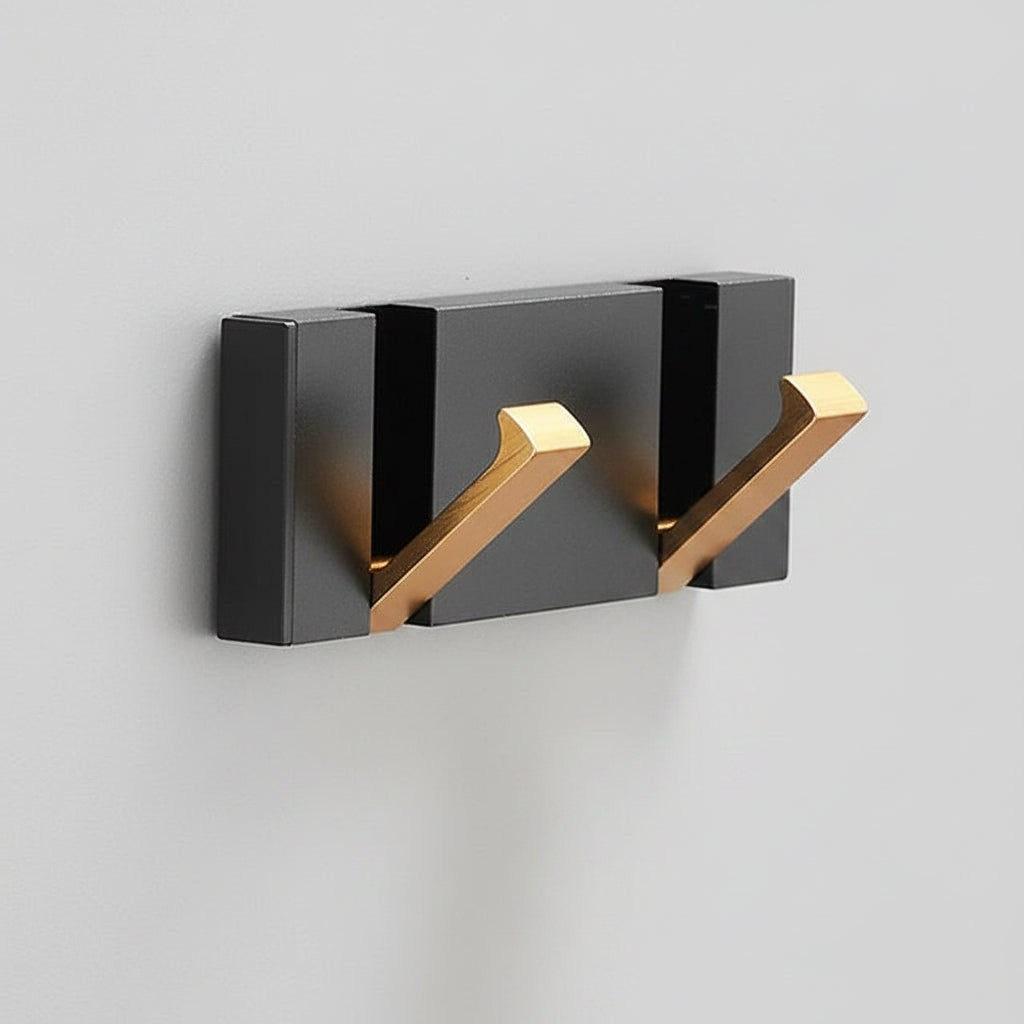 Foldable Stainless Steel Wall-Mounted Coat Rack with Retractable Hooks