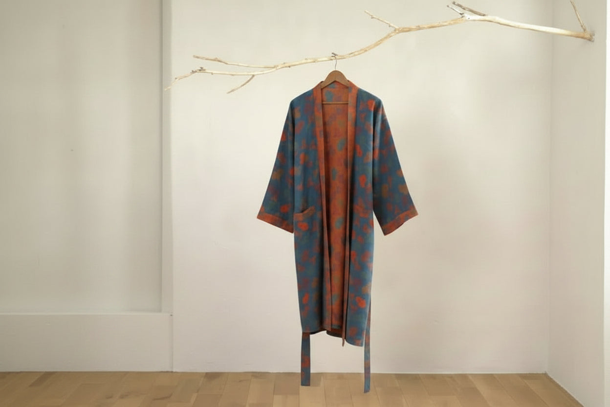 Ginkgo Biloba Leaf Pattern Bathrobe