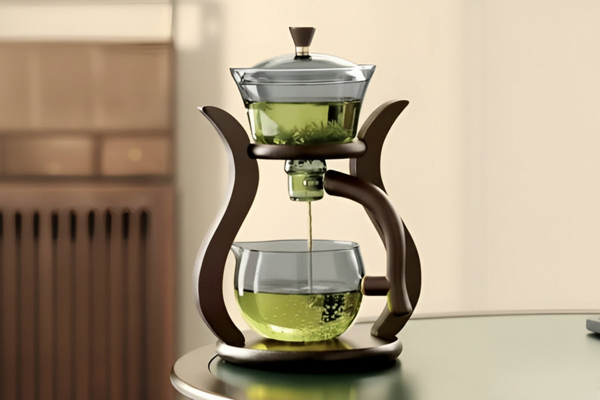 Wooden Stand Glass Tea Infuser