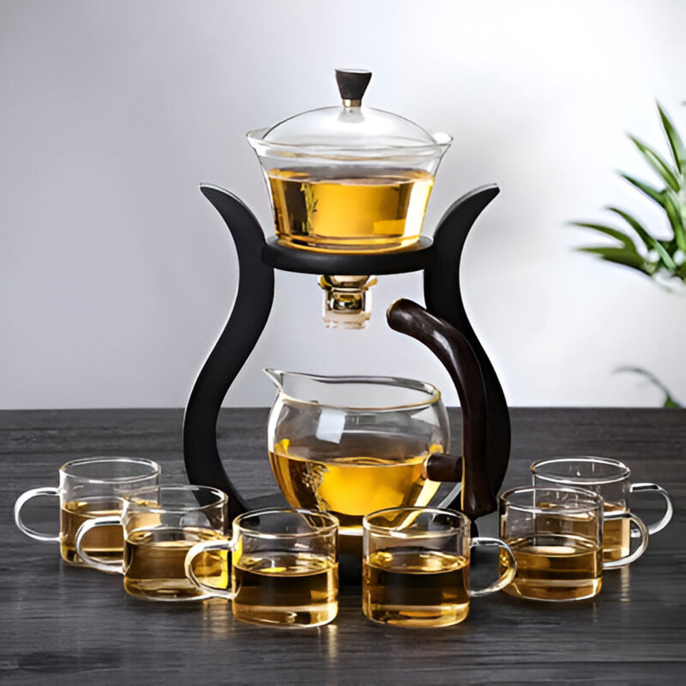 Wooden Stand Glass Tea Infuser