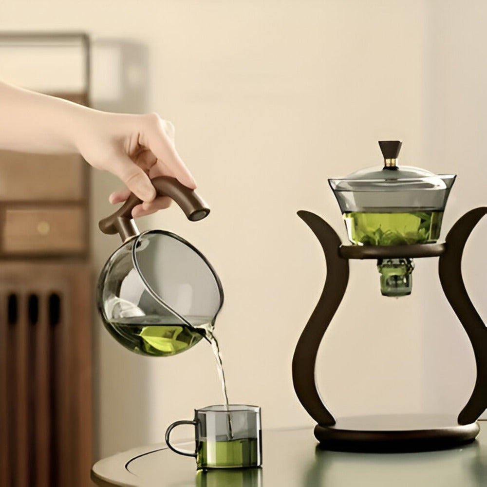Wooden Stand Glass Tea Infuser