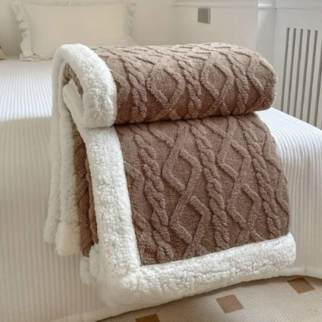 Grey Double Fleece Bed and Sofa Cover