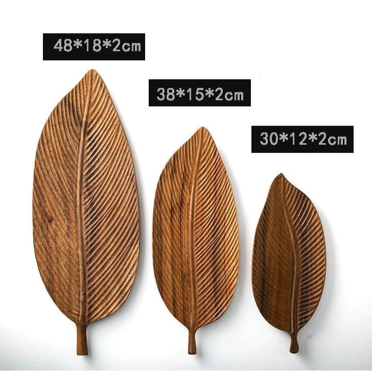 Handcrafted Wooden Serving Plate - Unique Black Walnut Leaf Platter for Elegant Dining and Decor