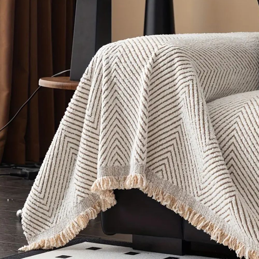 Herringbone Microfibre Sofa Cover