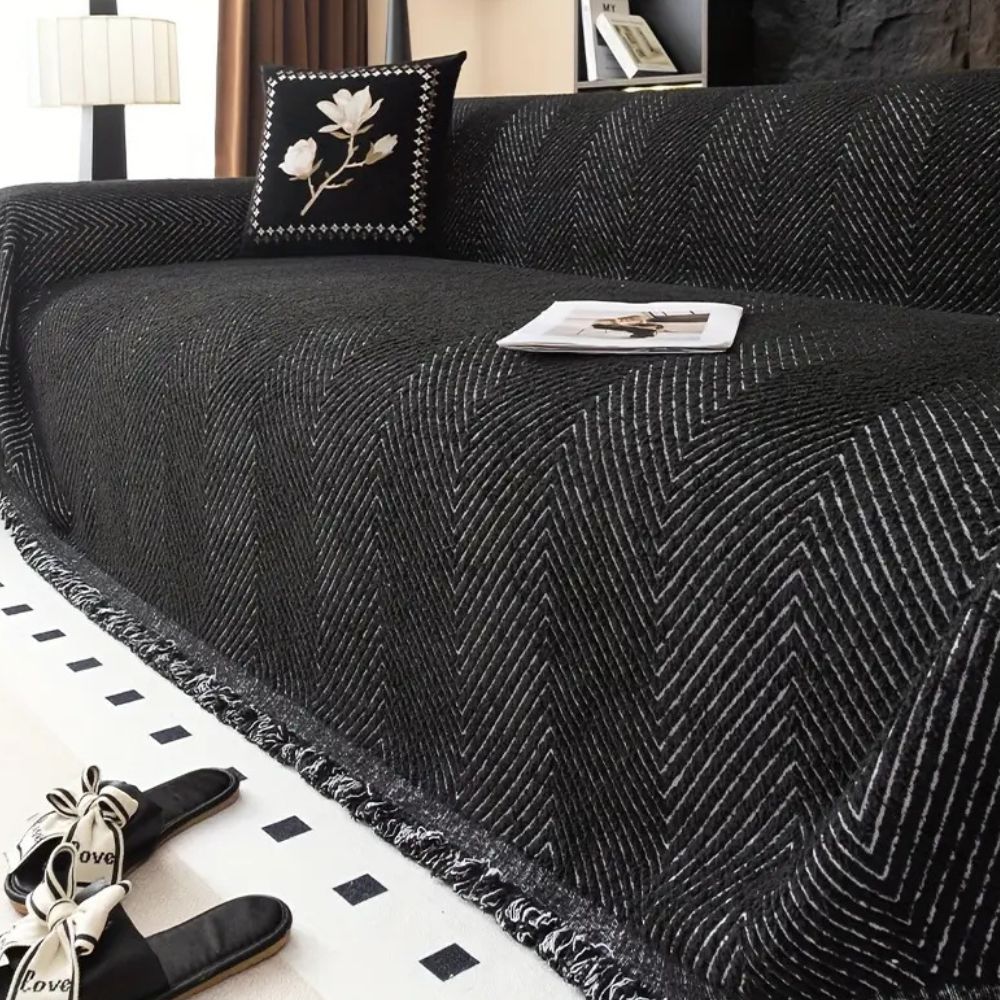 Herringbone Microfibre Sofa Cover