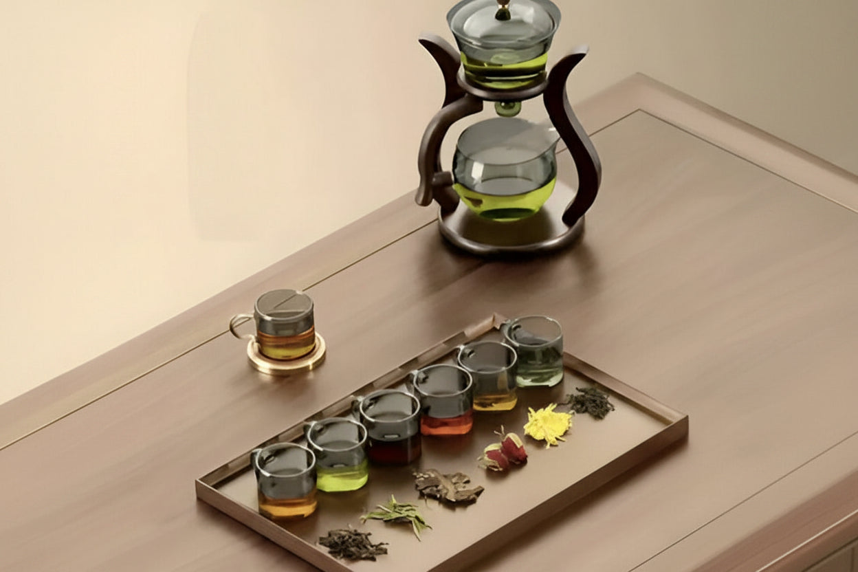 Wooden Stand Glass Tea Infuser