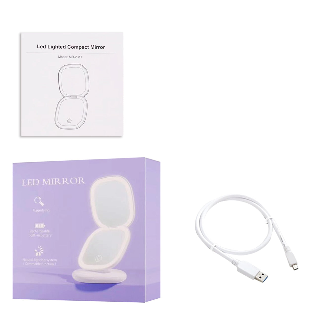 Magnifying Rechargeable Led-Lit Vanity Mirror