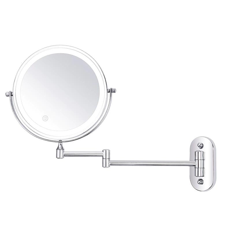 Round LED Wall Light Mirror with Rotating Eclipse-Effect Discs