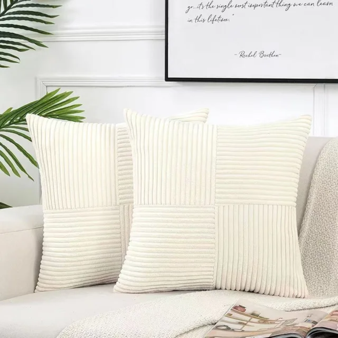 Luxury Decorative Cushion Cover 45x45 cm Plush Pillow with Hidden Zipper - Perfect for Couch and Bed, Stylish Scatter Cushion