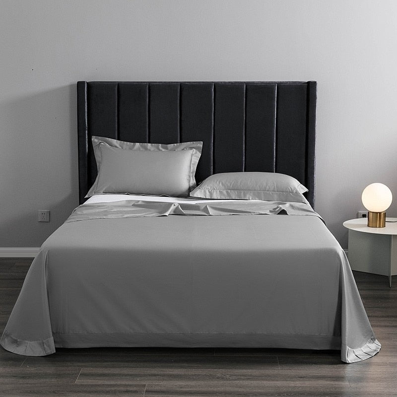 Luxury Grey Bedding Set, 1000TC Egyptian Cotton Sheets with Deep Fitted Sheet and 2 Pillowcases