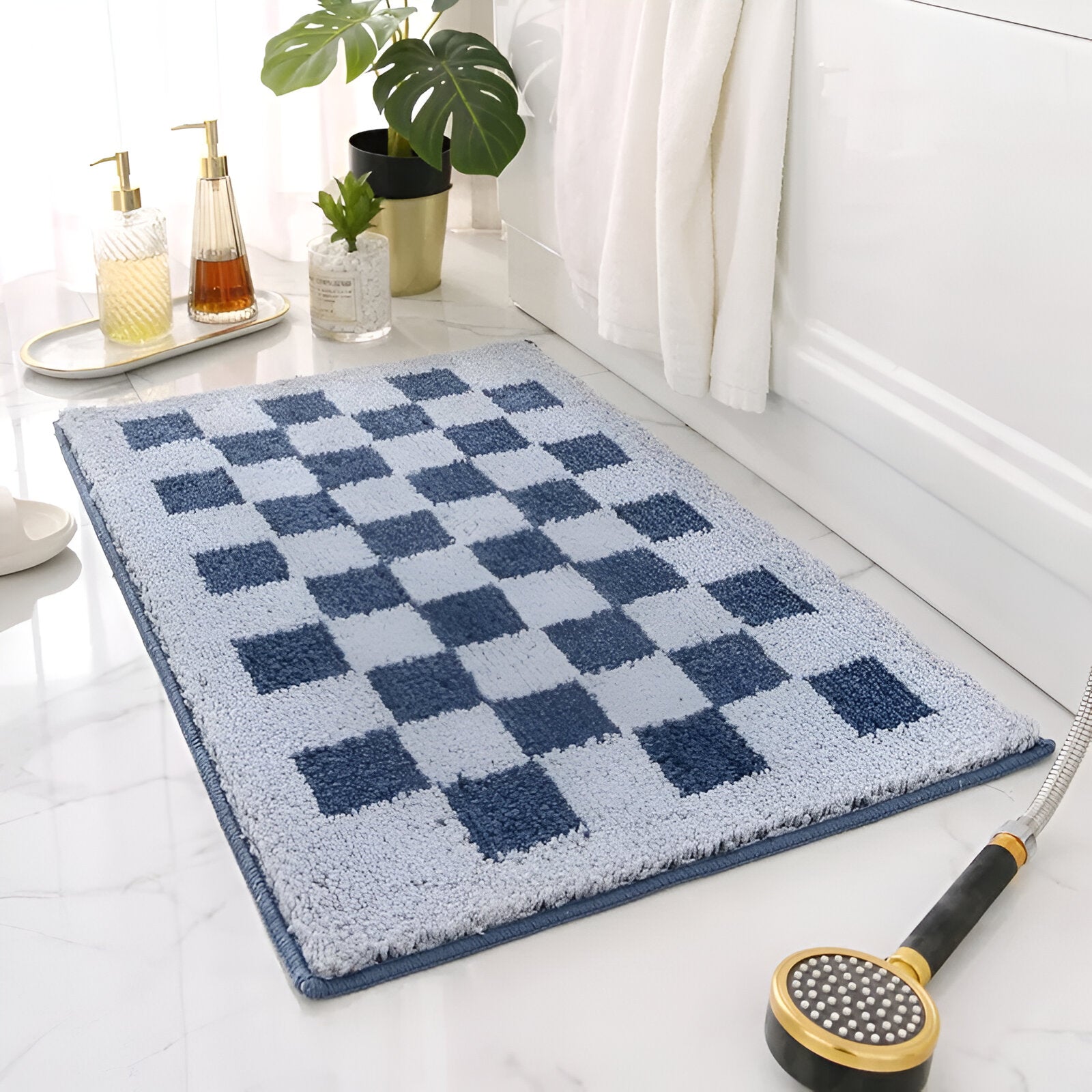 Machine-Washable Microfibre Plush Bath Mat