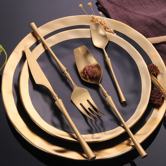 Matte Gold 18/10 Stainless Steel Cutlery Set