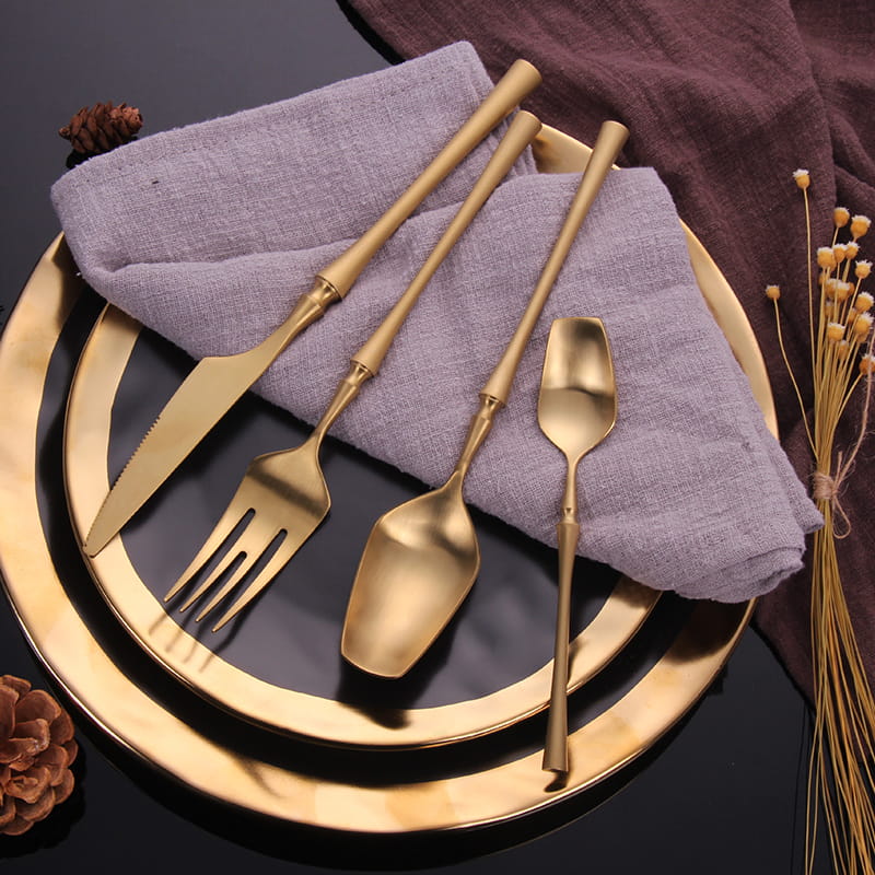 Matte Gold 18/10 Stainless Steel Cutlery Set