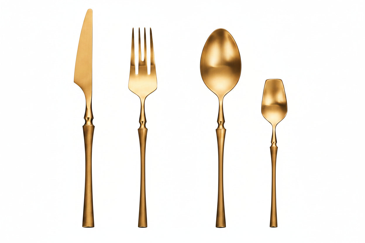 Matte Gold 18/10 Stainless Steel Cutlery Set