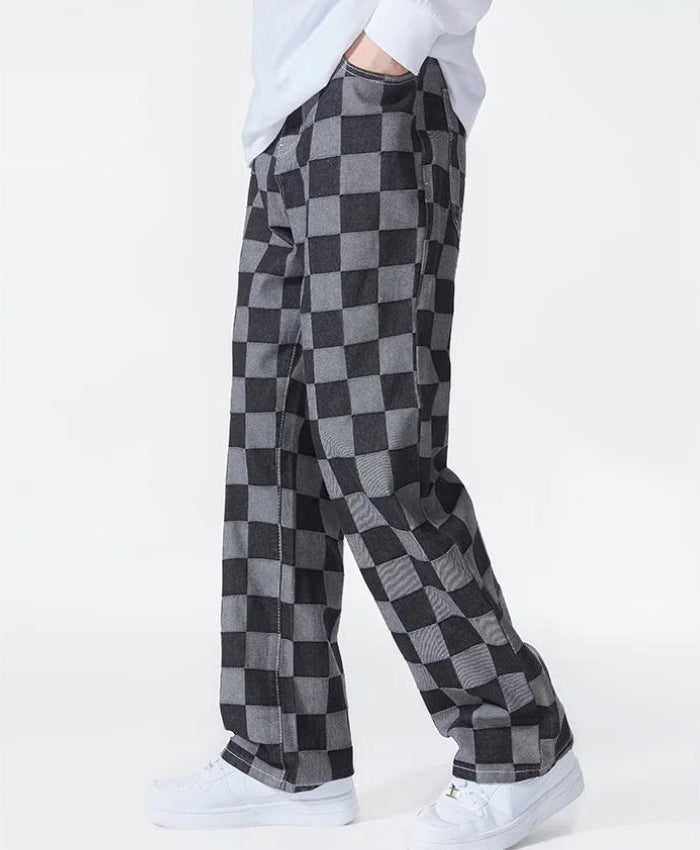 Men’s Black Checkered Pants
